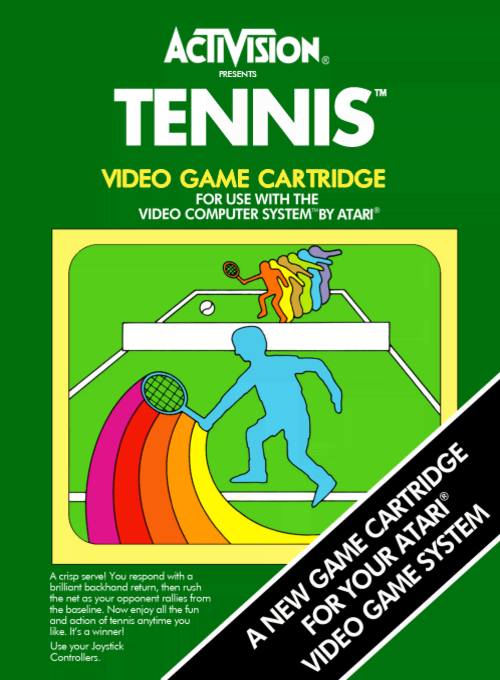 Tennis box art for Atari 2600